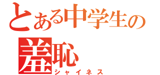 とある中学生の羞恥（シャイネス）