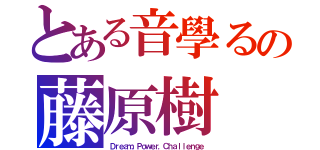 とある音學るの藤原樹（Ｄｒｅａｍ．Ｐｏｗｅｒ．Ｃｈａｌｌｅｎｇｅ）