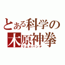 とある科学の木原神拳（寸止めパンチ）