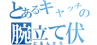 とあるキャッチャーの腕立て伏せ（とるんだろ）