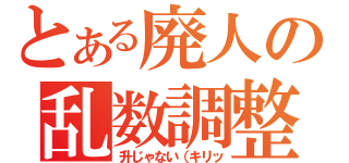 とある廃人の乱数調整（升じゃない（キリッ）