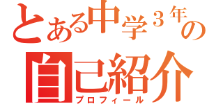 とある中学３年生の自己紹介（プロフィール）