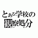 とある学校の観察処分者（バカ）