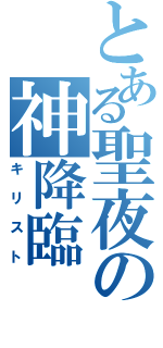 とある聖夜の神降臨（キリスト）