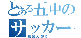 とある五中のサッカー部（練習大好き♡）