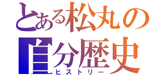 とある松丸の自分歴史（ヒストリー）