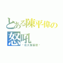 とある陳平偉の怒吼（你在大聲甚麼啦）