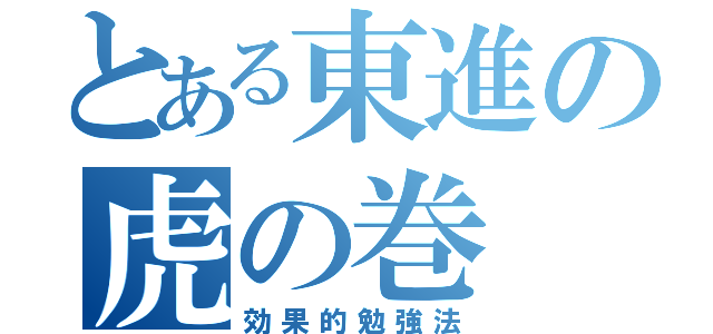 とある東進の虎の巻（効果的勉強法）