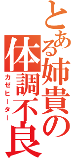 とある姉貴の体調不良Ⅱ（カゼヒーター）