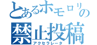 とあるホモロリの禁止投稿（アクセラレータ）