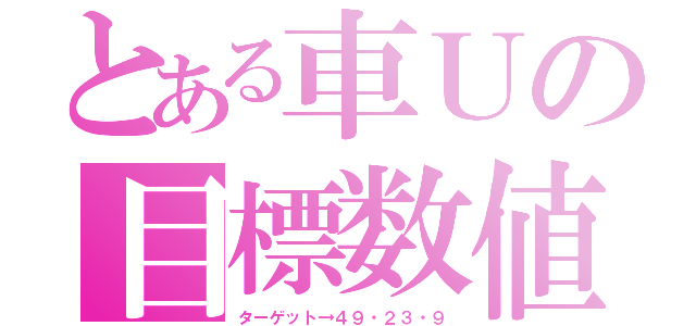 とある車Ｕの目標数値（ターゲット→４９・２３・９）