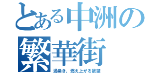 とある中洲の繁華街（渦巻き、燃え上がる欲望）