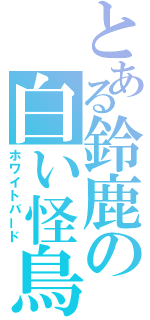 とある鈴鹿の白い怪鳥（ホワイトバード）