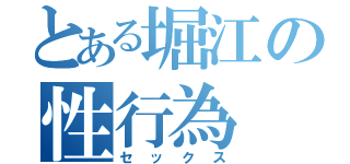 とある堀江の性行為（セックス）