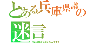 とある兵庫県議の迷言（ｍａｄ議員になったんです！）