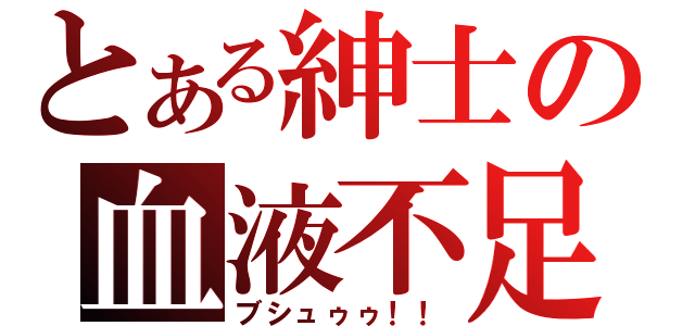 とある紳士の血液不足（ブシュゥゥ！！）