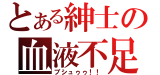 とある紳士の血液不足（ブシュゥゥ！！）