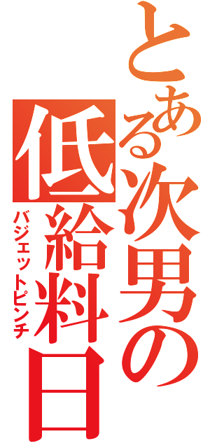 とある次男の低給料日（バジェットピンチ）