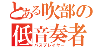 とある吹部の低音奏者（バスプレイヤー）