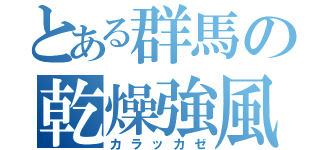 とある群馬の乾燥強風（カラッカゼ）