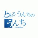 とあるうんちのうんち（〜うんちを添えて〜）