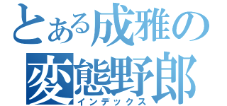 とある成雅の変態野郎（インデックス）