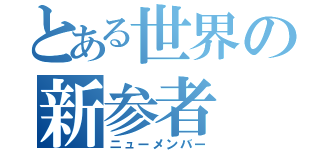 とある世界の新参者（ニューメンバー）