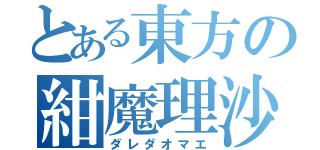 とある東方の紺魔理沙（ダレダオマエ）