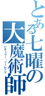 とある七曜の大魔術師（パチュリー・ノーレッジ）