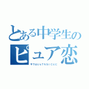 とある中学生のピュア恋（今ではとんでもないことに）