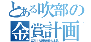 とある吹部の金賞計画（武川中吹奏楽部の本気）