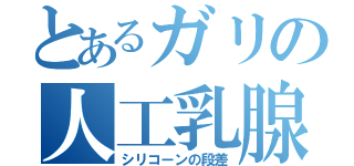 とあるガリの人工乳腺（シリコーンの段差）