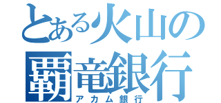 とある火山の覇竜銀行（アカム銀行）