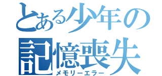 とある少年の記憶喪失（メモリーエラー）