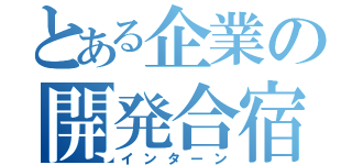 とある企業の開発合宿（インターン）