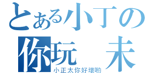 とある小丁の你玩夠未（小正太你好壞喲）