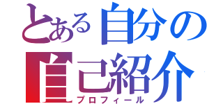 とある自分の自己紹介（プロフィール）