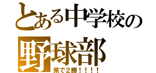 とある中学校の野球部（県で２勝！！！！）