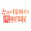 とある母親の携帯没収（「返してくれ~！！」）