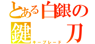 とある白銀の鍵　　刀（キーブレード）