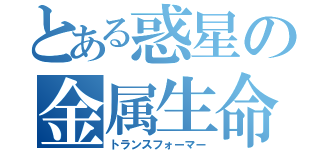 とある惑星の金属生命体（トランスフォーマー）