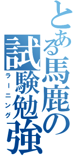 とある馬鹿の試験勉強（ラーニング）