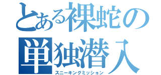 とある裸蛇の単独潜入（スニーキングミッション）