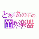 とあるあの子の笛吹楽器（リコーダー）