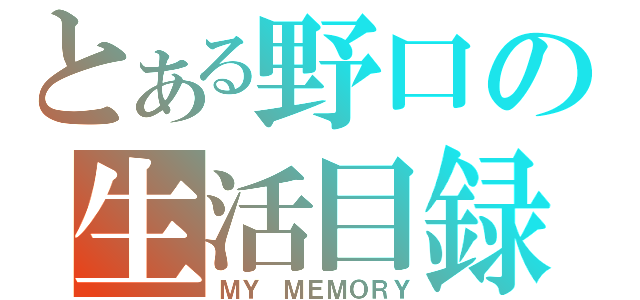 とある野口の生活目録（ＭＹ ＭＥＭＯＲＹ）