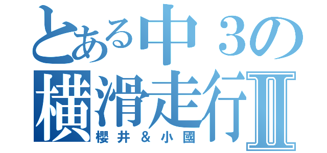 とある中３の横滑走行Ⅱ（櫻井＆小國）