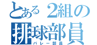 とある２組の排球部員（バレー部員）