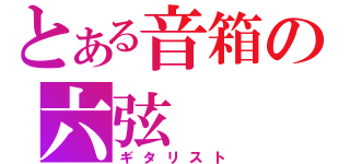 とある音箱の六弦（ギタリスト）