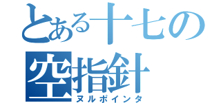 とある十七の空指針（ヌルポインタ）