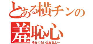 とある横チンの羞恥心（それくらいはあるよ…）